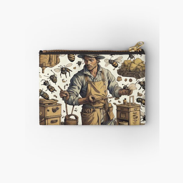 Item preview, Vintage bees pattern with beekeeper designed and sold by shadowartsss.