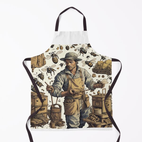 Item preview, Vintage bees pattern with beekeeper designed and sold by shadowartsss.