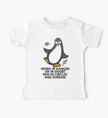 When in Danger or in Doubt Funny Penguin Baby Tee
