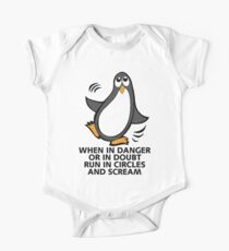 When in Danger or in Doubt Funny Penguin One Piece - Short Sleeve