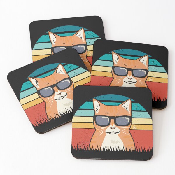 Item preview, Retro Sunset Cool Cat designed and sold by Golden Turtle Studio.