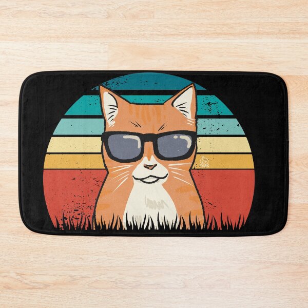 Item preview, Retro Sunset Cool Cat designed and sold by Golden Turtle Studio.