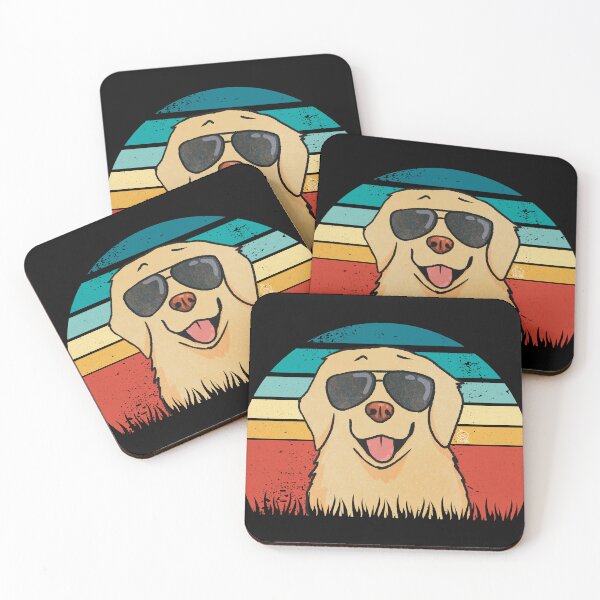 Item preview, Retro Sunset Cool Golden Retriever designed and sold by Golden Turtle Studio.