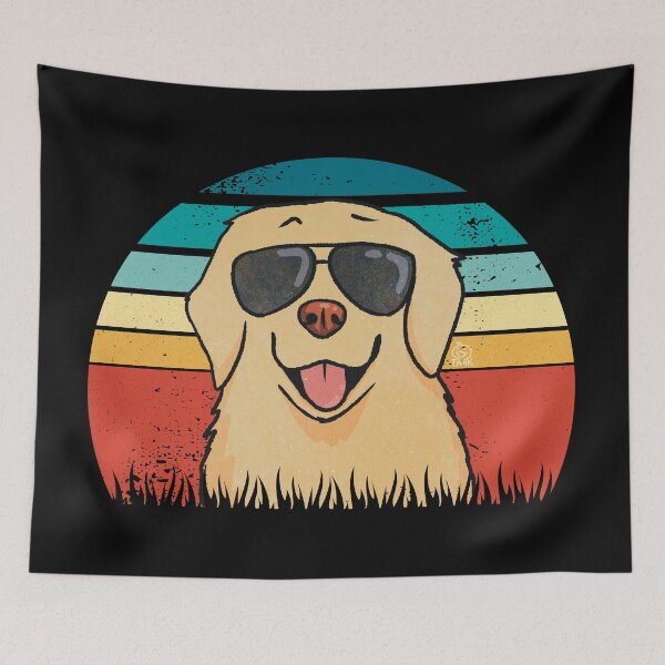 Item preview, Retro Sunset Cool Golden Retriever designed and sold by Golden Turtle Studio.