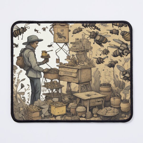 Item preview, Vintage bees pattern design designed and sold by shadowartsss.
