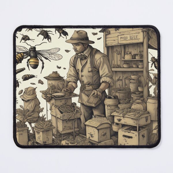 Item preview, Vintage bees pattern design designed and sold by shadowartsss.