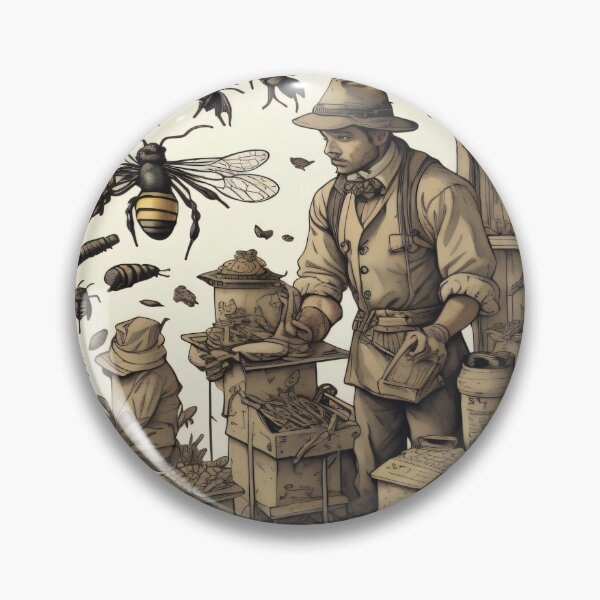 Item preview, Vintage bees pattern design designed and sold by shadowartsss.