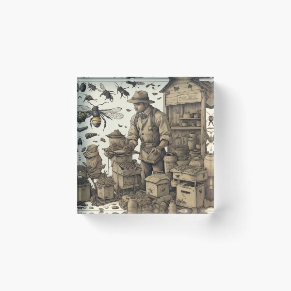 Item preview, Vintage bees pattern design designed and sold by shadowartsss.