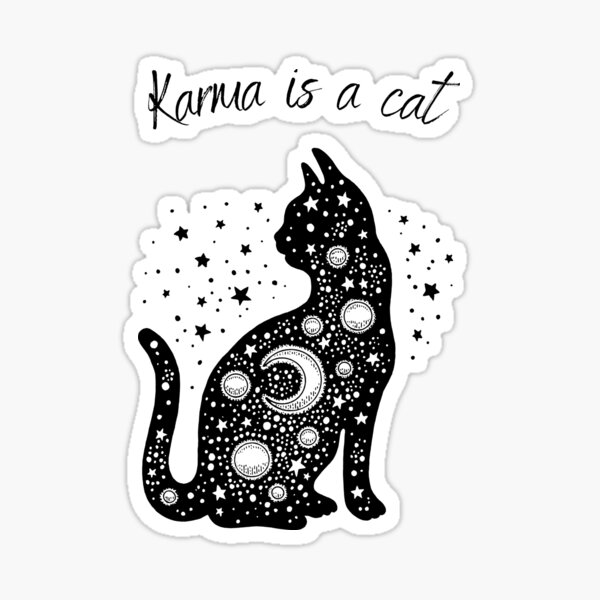 Karma is a Cat Sticker  Taylor Swift Vinyl Stickers – handsomeprintsdesign