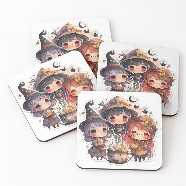 Item preview, Double, Double, Toil and Trouble - Add Some Magic to Your Life with Our Three Cute Witches Sticker! designed and sold by Wallapana.