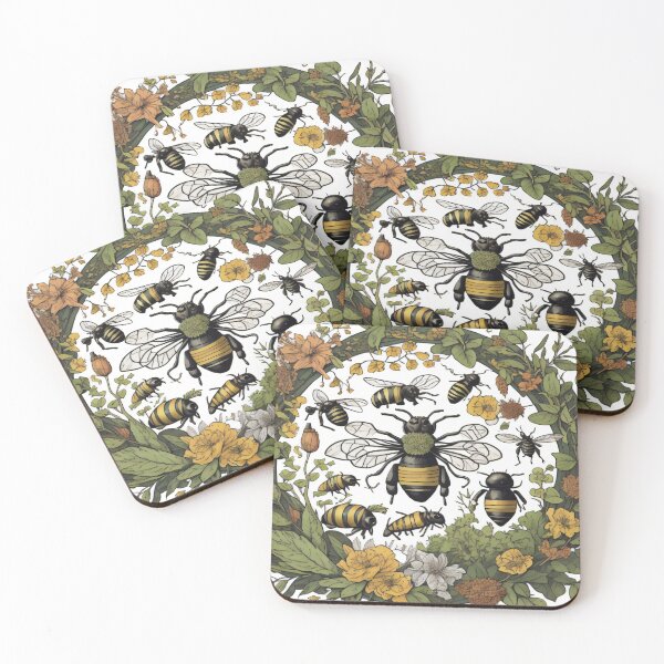 Item preview, Vintage bees pattern  designed and sold by shadowartsss.