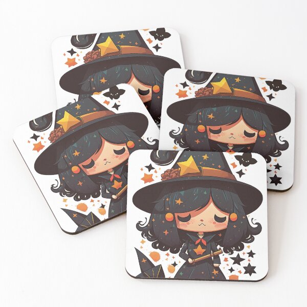 Item preview, Add Some Magic to Your Life with Our Cute Witch Sticker - Featuring a Black Hat and Wand for Extra Enchantment! designed and sold by Wallapana.