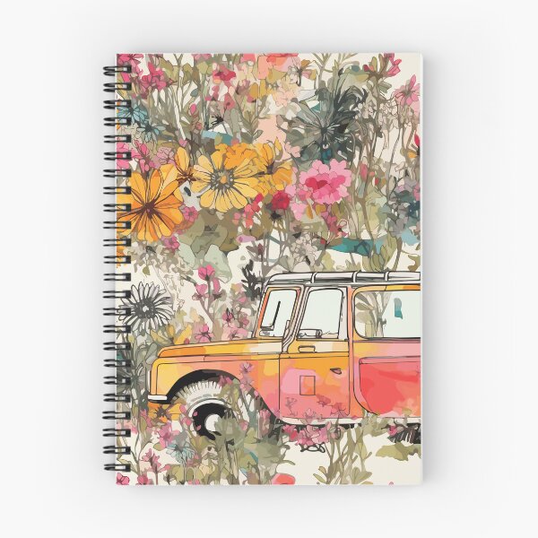 Item preview, Vintage Classic Car and Flowers Retro Watercolor Design Romantic Pattern  designed and sold by best-of-panama.