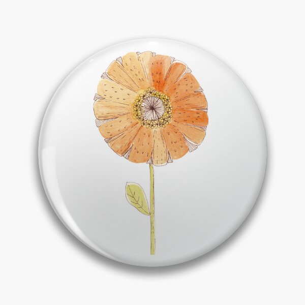 Item preview, Orange Zinna flower mix media art. designed and sold by FlowerGirlinHat.