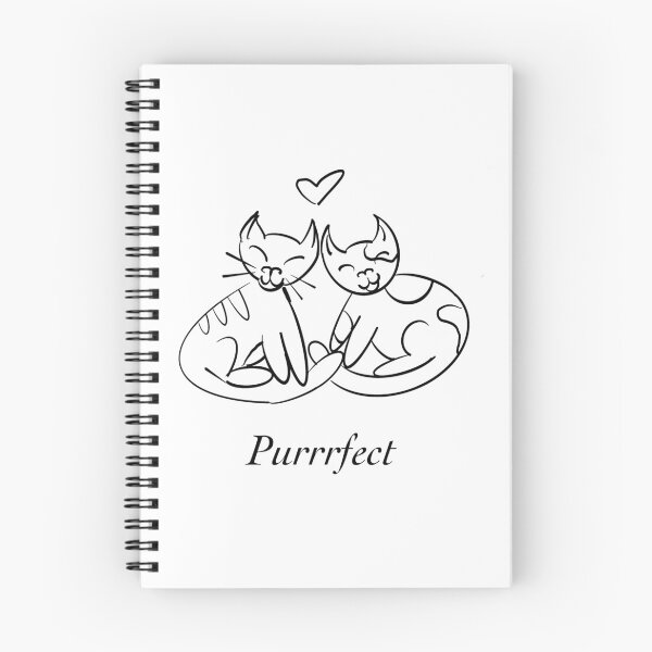 Aperçu de l'œuvre Purrrfect Chats amoureux Illustration créée et vendue par MandaScribbles.