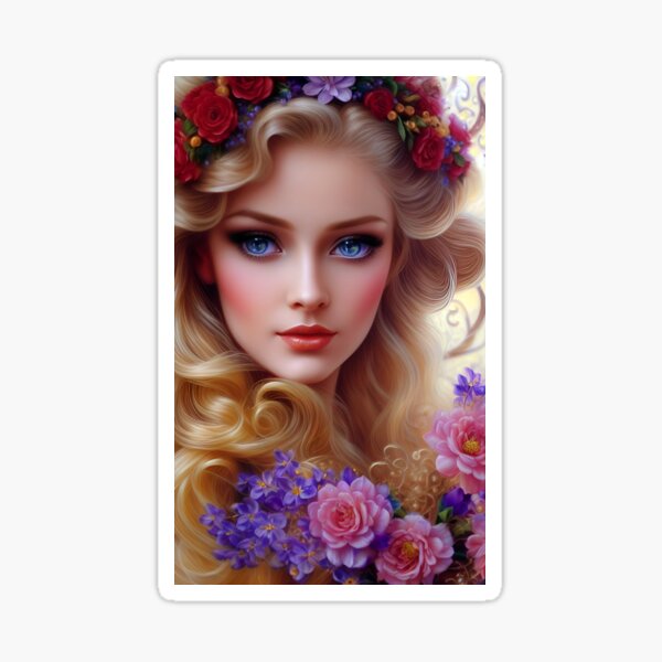 Aperçu de l'œuvre Beautiful princess flowers aiart créée et vendue par Medly.