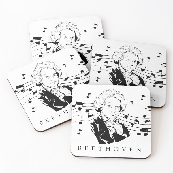 Item preview, The Ludwig van Beethoven Portrait and Bust with Notes designed and sold by Bach4you.