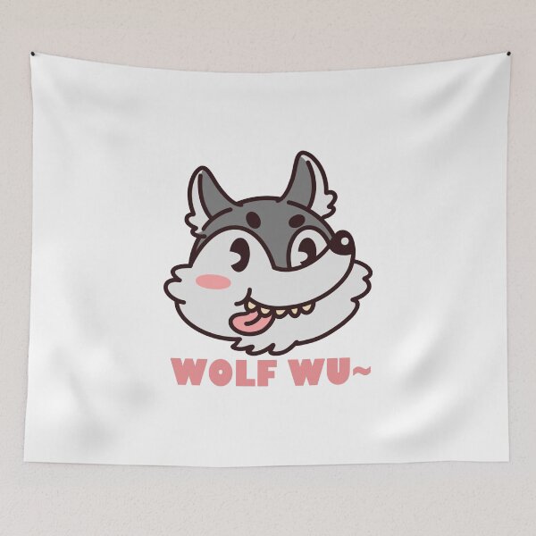 Item preview, Colorful wolf with flowers designed and sold by Lychee Design.
