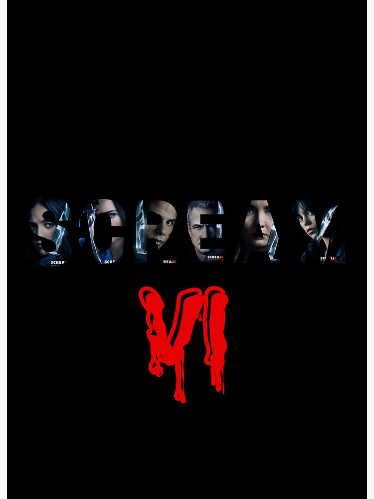 Scream 6 VI Red Blood Style Cast Poster Design Art Board Print