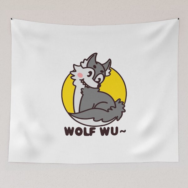 Item preview, Colorful wolf with flowers designed and sold by Lychee Design.