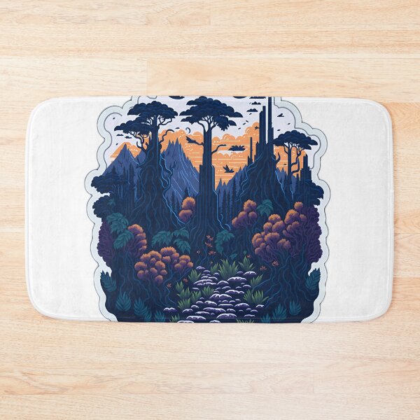 Item preview, Stone Temple Covered in Vines Sticker Fantasy Flowers Vector Illustration Highly Detailed Digital Painting Sticker Majestic Forest Trees Vector Image designed and sold by RedArtG09.