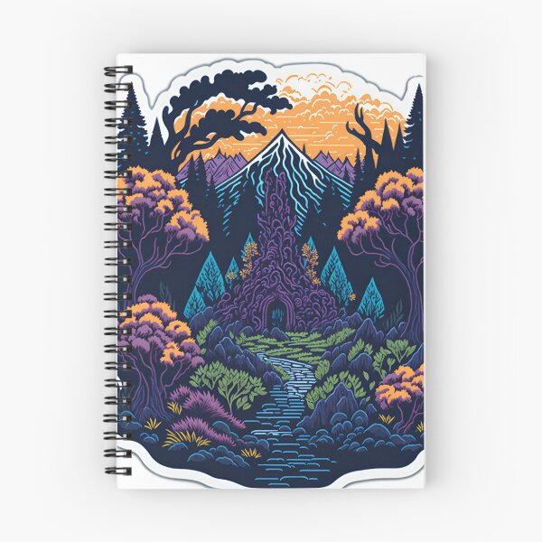Item preview, Photorealistic Forest sticker T-Shirt Graphic Professional Photography Sunset Mountains Sticker Realistic Digital Painting Artwork Clean Vector Illustration of Forest Trees designed and sold by RedArtG09.