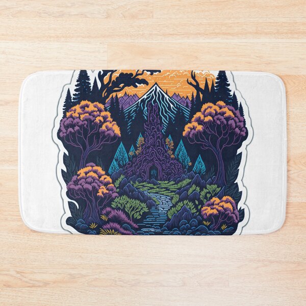 Item preview, Photorealistic Forest sticker T-Shirt Graphic Professional Photography Sunset Mountains Sticker Realistic Digital Painting Artwork Clean Vector Illustration of Forest Trees designed and sold by RedArtG09.