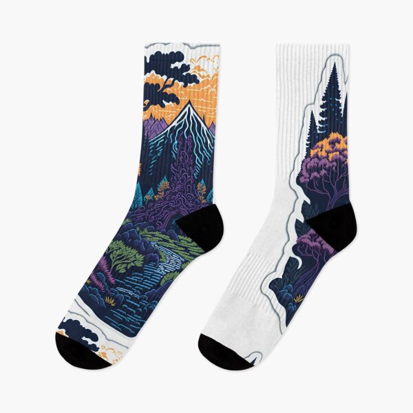 Item preview, Photorealistic Forest sticker T-Shirt Graphic Professional Photography Sunset Mountains Sticker Realistic Digital Painting Artwork Clean Vector Illustration of Forest Trees designed and sold by RedArtG09.