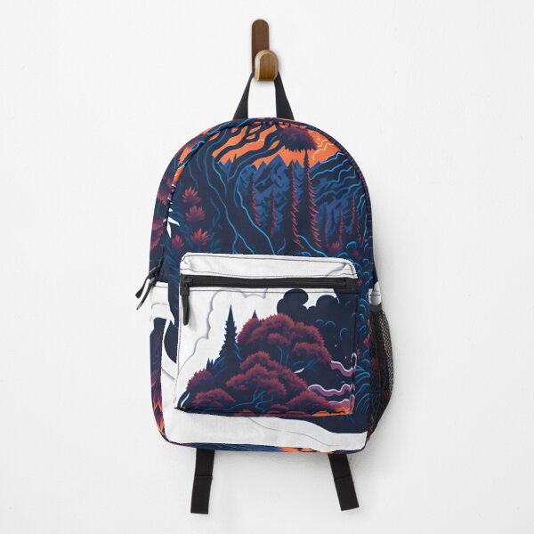 Item preview, Flat White Background Forest T-Shirt Design Isometric Forest Trees Sticker Vibrant Vector Illustration of Sunset Mountains Beautiful Flowers and Majestic Forest Trees Sticker designed and sold by RedArtG09.