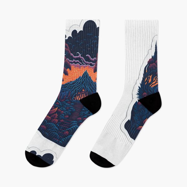 Item preview, Flat White Background Forest T-Shirt Design Isometric Forest Trees Sticker Vibrant Vector Illustration of Sunset Mountains Beautiful Flowers and Majestic Forest Trees Sticker designed and sold by RedArtG09.