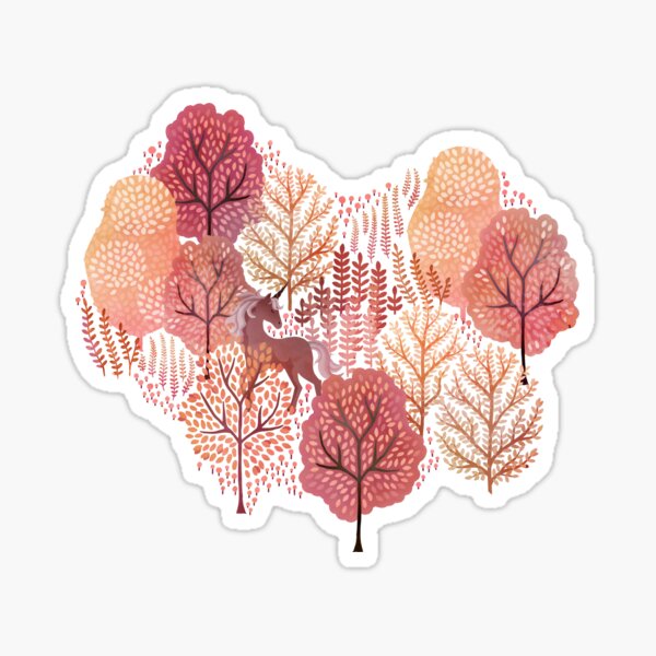 Item preview, Hidden unicorn woods autumn reds designed and sold by adenaJ.