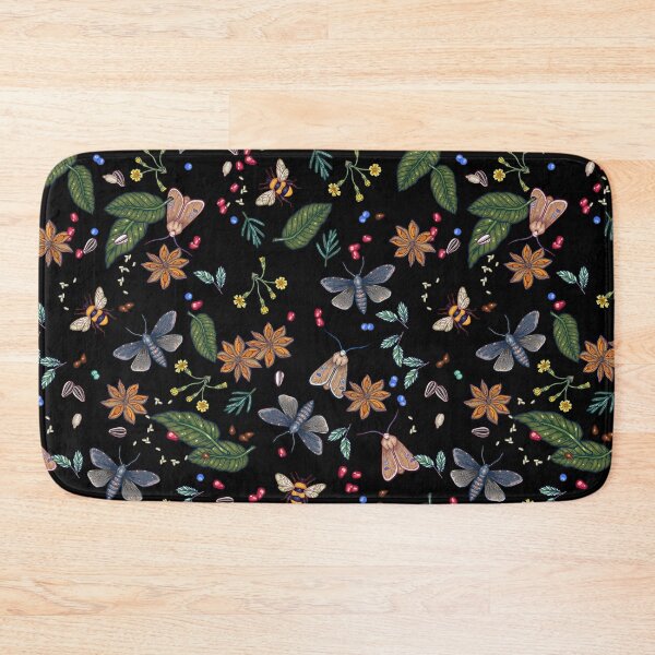 Item preview, Bees and moths in a spring meadow designed and sold by smalldrawing.