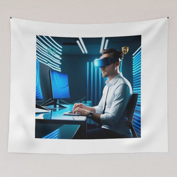 Item preview, Overwhelmed Person Finds Calm in AI-Generated Art designed and sold by LoFaroShop.