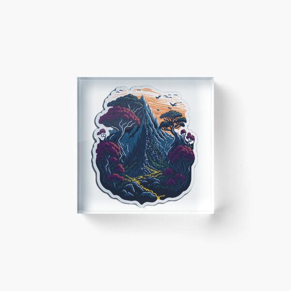 Item preview, Clipart Style Forest sticker T-Shirt Graphic Realistic Stone Temple Covered in Vines Artwork 4K Digital Painting Sunset Mountains Sticker Cinematic Majestic Forest Trees Vector Image designed and sold by RedArtG09.