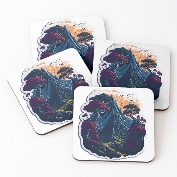 Item preview, Clipart Style Forest sticker T-Shirt Graphic Realistic Stone Temple Covered in Vines Artwork 4K Digital Painting Sunset Mountains Sticker Cinematic Majestic Forest Trees Vector Image designed and sold by RedArtG09.