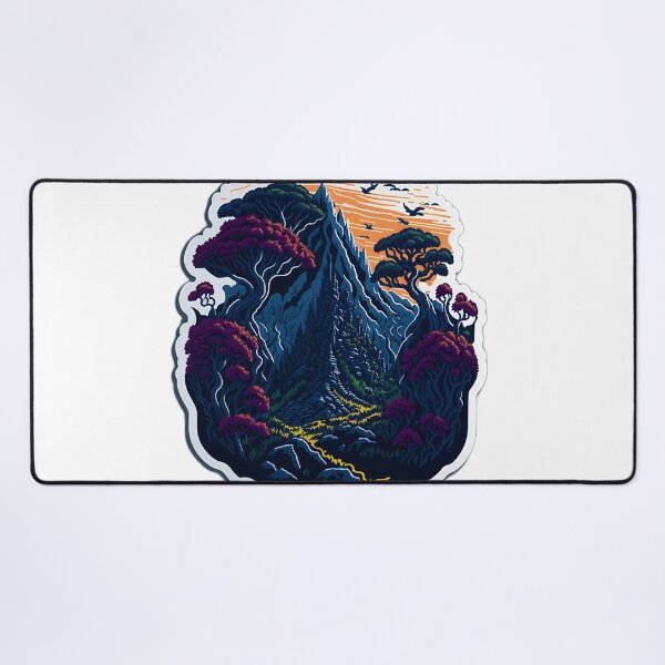 Item preview, Clipart Style Forest sticker T-Shirt Graphic Realistic Stone Temple Covered in Vines Artwork 4K Digital Painting Sunset Mountains Sticker Cinematic Majestic Forest Trees Vector Image designed and sold by RedArtG09.