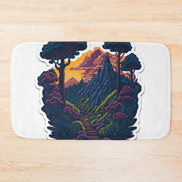 Item preview, Front View of Stone Temple Covered in Vines Sticker Majestic Forest Trees Clipart Illustration Paradise Digital Painting Sticker Beautiful Flowers Isometric Vector Illustration designed and sold by RedArtG09.