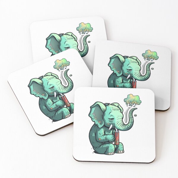 Item preview,   high baby elephant smoking weed designed and sold by futuresimo04.