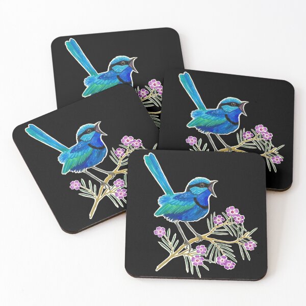 Item preview, Blue Wren and Geraldton Wax designed and sold by Soozie Wray.