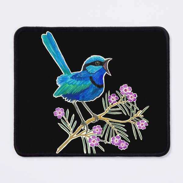 Item preview, Blue Wren and Geraldton Wax designed and sold by Soozie Wray.