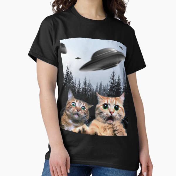 Item preview, Funny Cat Selfie with UFOs  designed and sold by handcraftline.