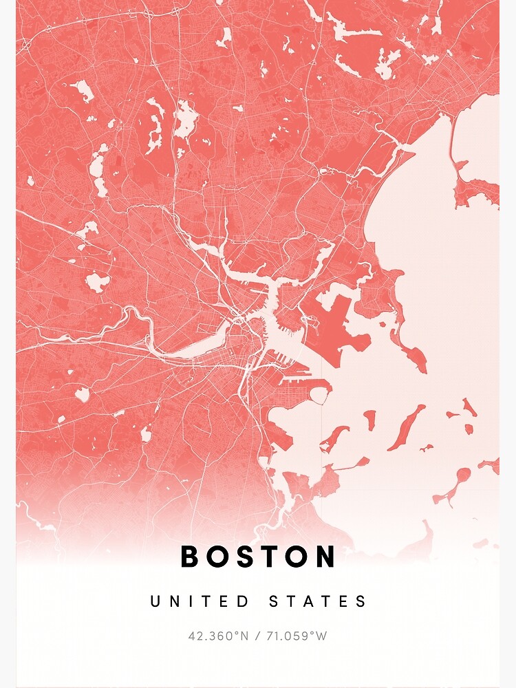 Discover Boston city map Premium Matte Vertical Poster