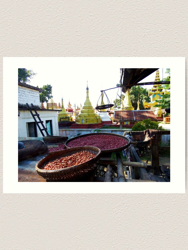 View From The Nunnery Outside Kitchen Myanmar Art Print By Kurt50 Redbubble