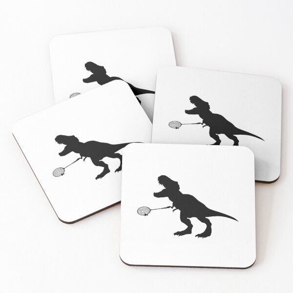 Item preview, Badminton Saurus Dinosaur T-Rex with Badminton Racket designed and sold by Africanob.