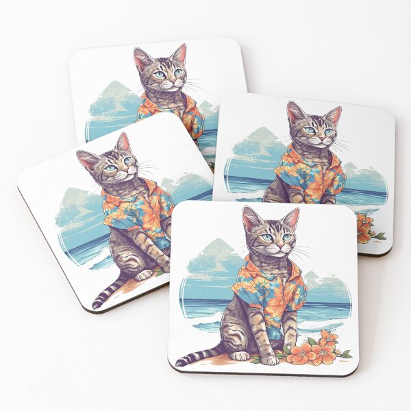 Item preview, Hawaiian Cat Shirt Beach Tropical Summer Style designed and sold by Retroshore.