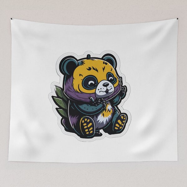 Item preview, Cute Panda Bear Sticker - Colourful and Playful Design Woopme Panda - Colourful and Adorable Sticker Colourful Panda Vector Sticker - Cute and Fun Cute and Colourful Panda Sticker - Woopme Design designed and sold by RedArtG09.