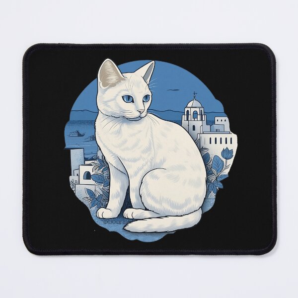 Item preview, aegean cat with blue eyes designed and sold by ArtVilleStore.
