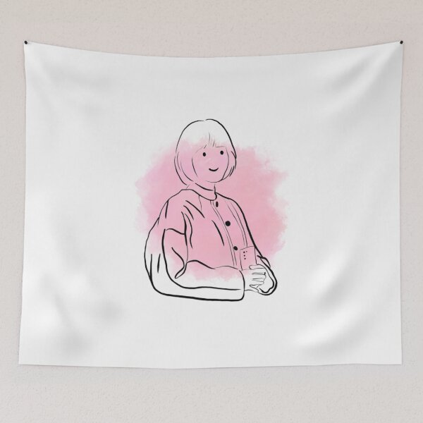 Item preview, Woo Yeong Woo with blush & pink background & line version designed and sold by paintingtour.