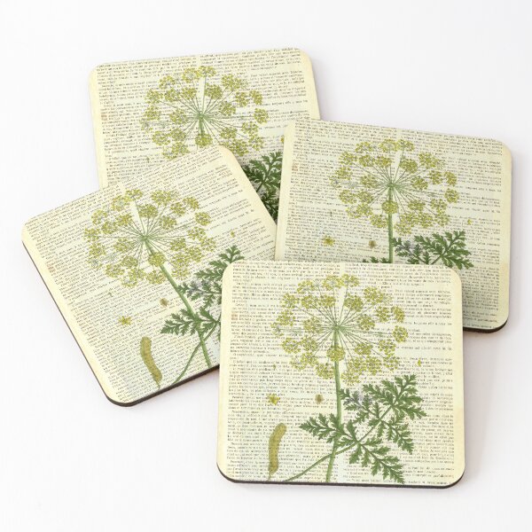 Item preview, Botanical print, on old book page - Deadly carrot designed and sold by Art by Lilia.