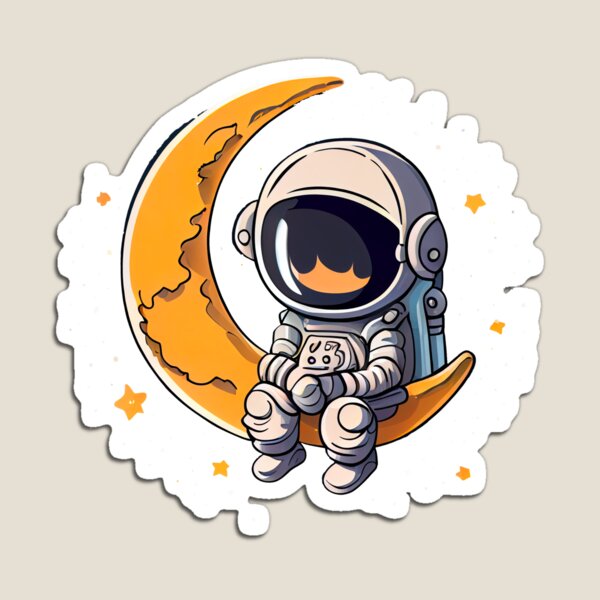 Item preview, Astronauta sentado en la obra de arte de la luna designed and sold by creativechroma.
